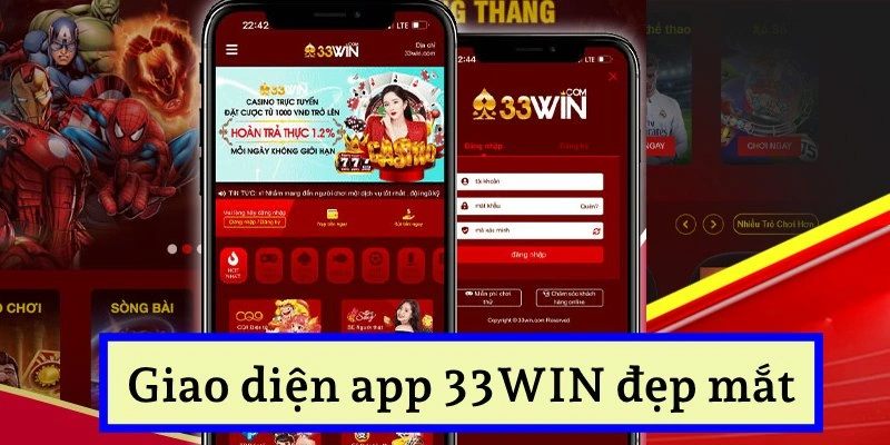 Hướng Dẫn Tải App 33WIN Chỉ Với 4 Bước Đơn Giản 2 Giao diện được thiết kế tối ưu