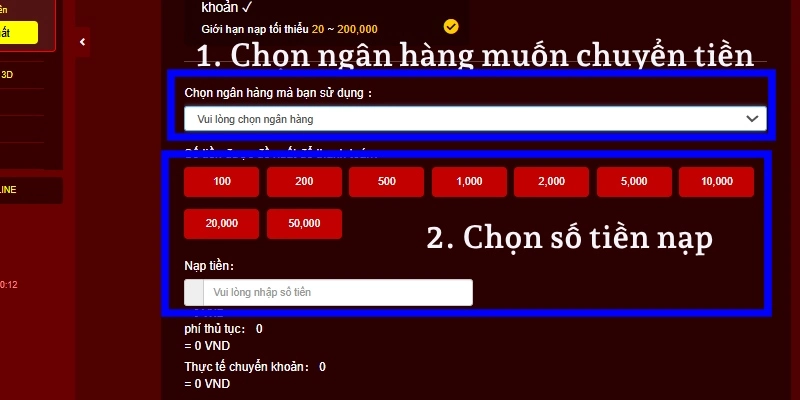 Hướng Dẫn Chi Tiết Nạp Tiền 33WIN - Chỉ Mất 3 Phút! 9 Nhập số tiền bạn muốn nạp vào ô trống.